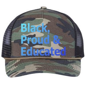 Black Proud And Educated African American Cool Gift Retro Rope Trucker Hat Cap