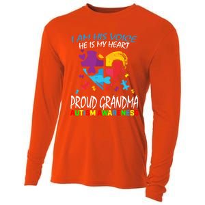 Blue Proud Autism Awareness Grandma Grandson I Am His Voice Cool Gift Cooling Performance Long Sleeve Crew