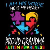 Blue Proud Autism Awareness Grandma Grandson I Am His Voice Cool Gift Flat Bill Trucker Hat