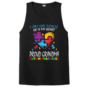 Blue Proud Autism Awareness Grandma Grandson I Am His Voice Cool Gift PosiCharge Competitor Tank