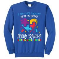 Blue Proud Autism Awareness Grandma Grandson I Am His Voice Cool Gift Sweatshirt