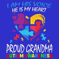 Blue Proud Autism Awareness Grandma Grandson I Am His Voice Cool Gift Sweatshirt