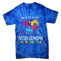 Blue Proud Autism Awareness Grandma Grandson I Am His Voice Cool Gift Tie-Dye T-Shirt