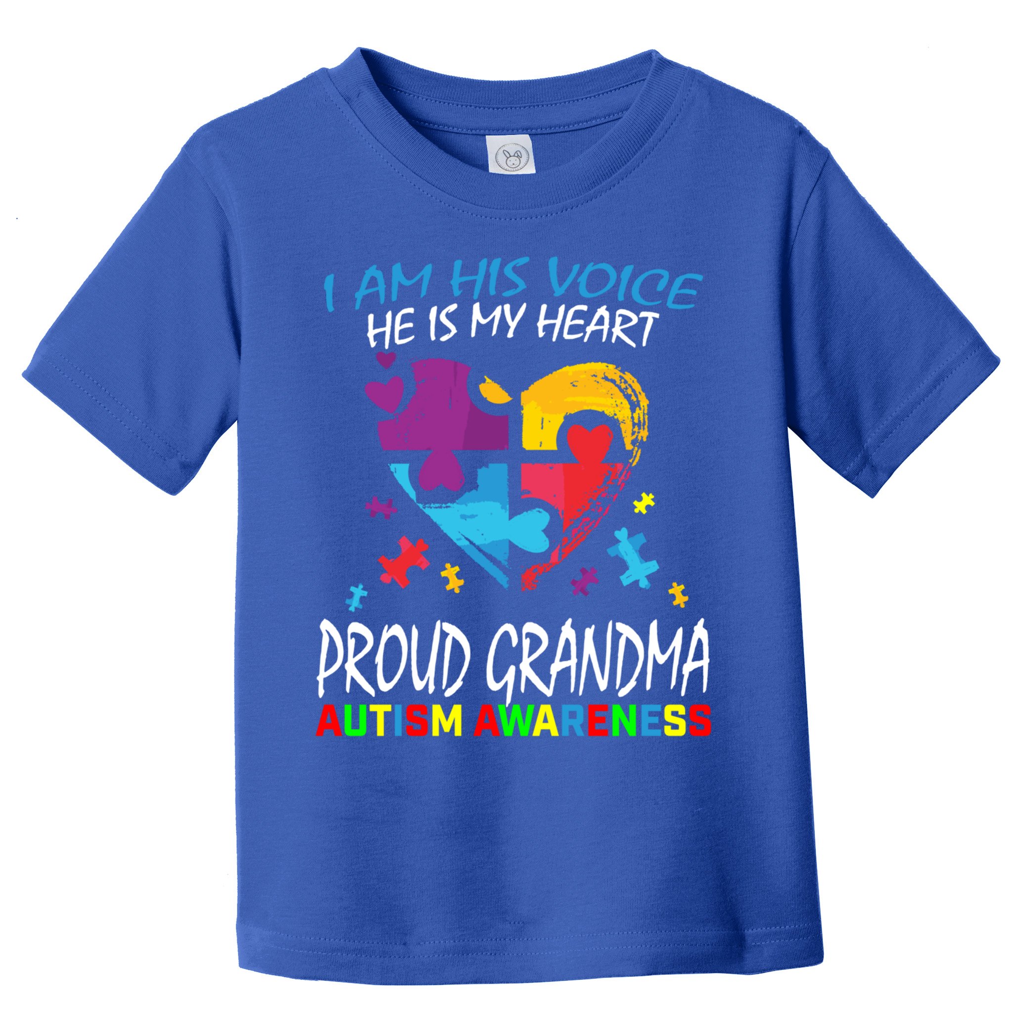 Blue Proud Autism Awareness Grandma Grandson I Am His Voice Cool Gift Toddler T-Shirt
