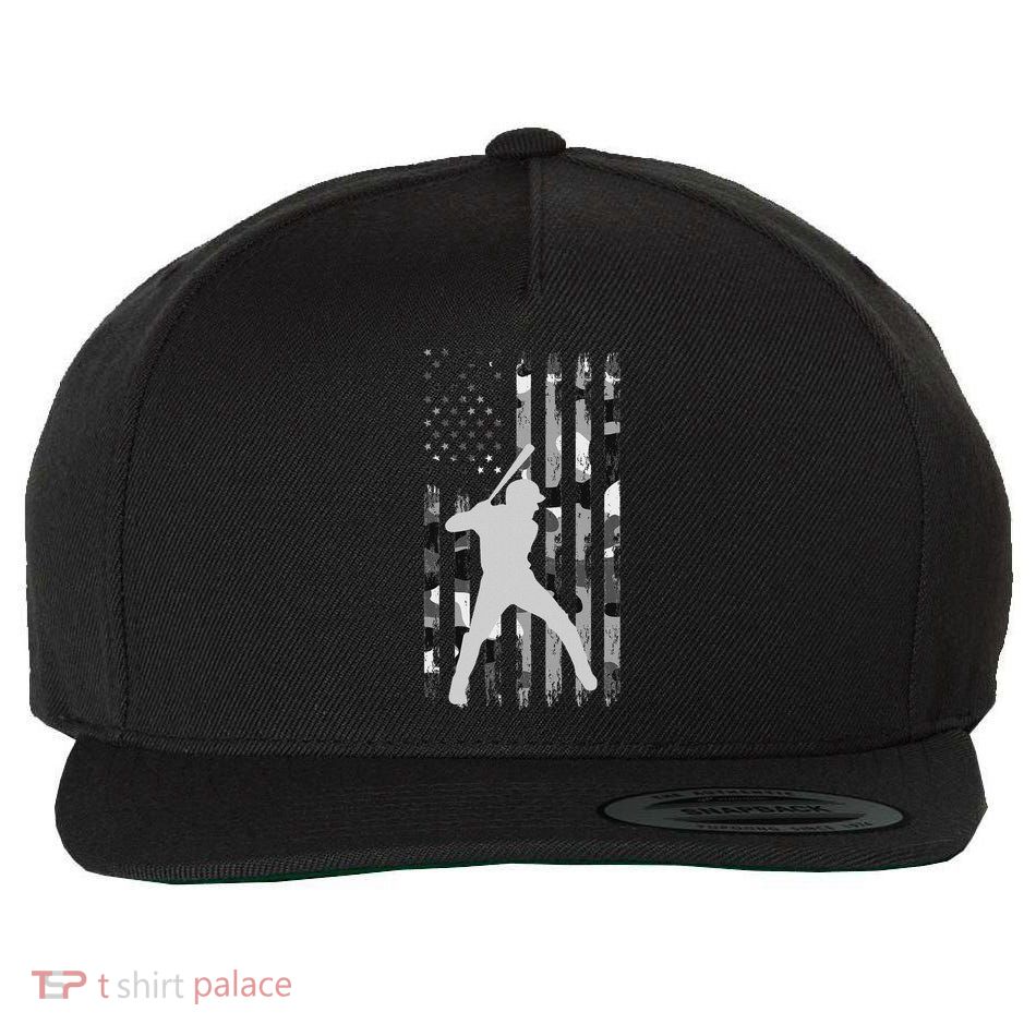 Baseball Player American Flag Usa Camo Patriotic Wool Snapback Cap