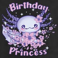 Birthday Princess And Axolotl Birthday 7 Panel Mesh Trucker Snapback Hat