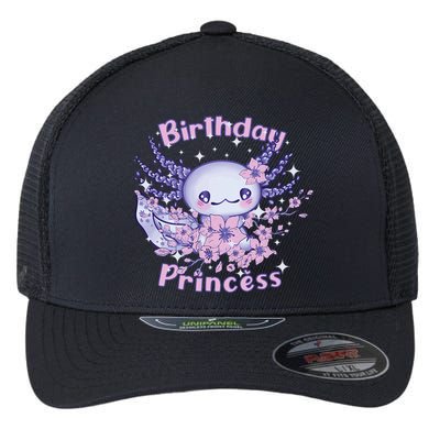 Birthday Princess And Axolotl Birthday Flexfit Unipanel Trucker Cap