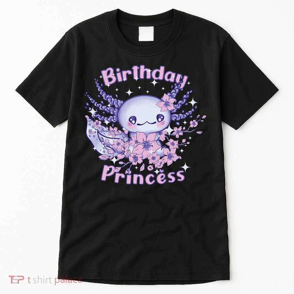Birthday Princess And Axolotl Birthday Tall T-Shirt