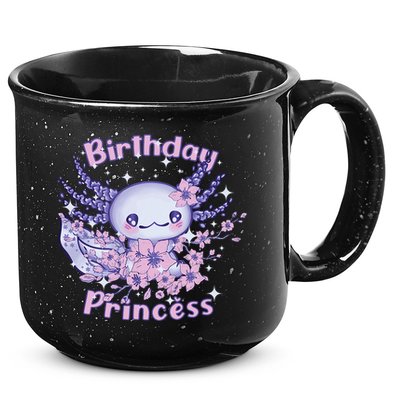Birthday Princess And Axolotl Birthday 15oz Campfire Ceramic Mug