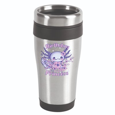 Birthday Princess And Axolotl Birthday 16oz Travel Tumbler