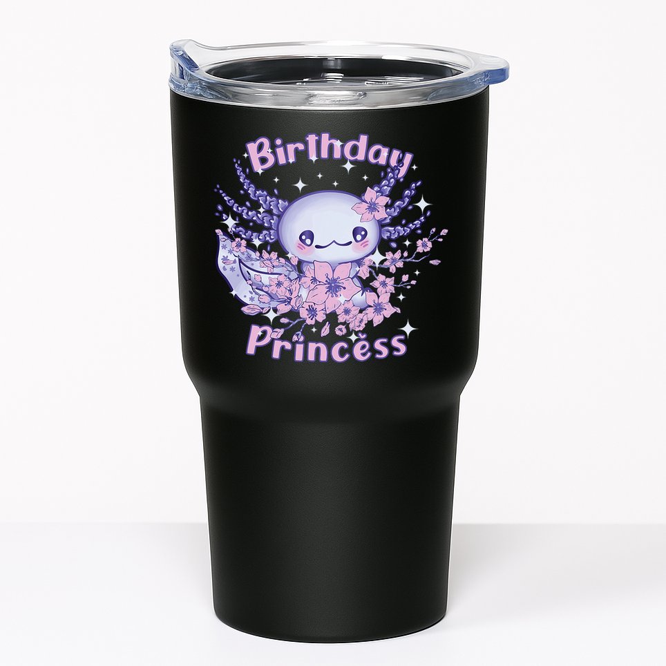 Birthday Princess And Axolotl Birthday Tumbler