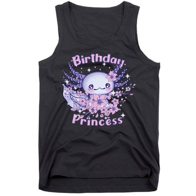 Birthday Princess And Axolotl Birthday Tank Top