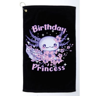 Birthday Princess And Axolotl Birthday Golf Towel