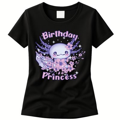 Birthday Princess And Axolotl Birthday Womens T-Shirt