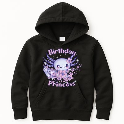 Birthday Princess And Axolotl Birthday Kids Hoodie