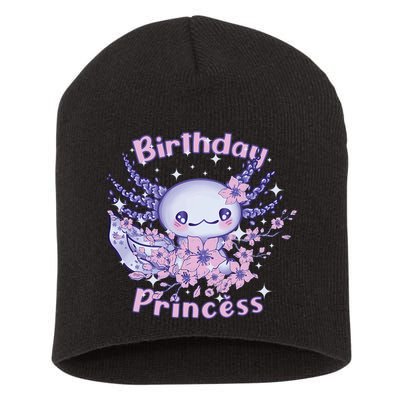 Birthday Princess And Axolotl Birthday Short Acrylic Beanie