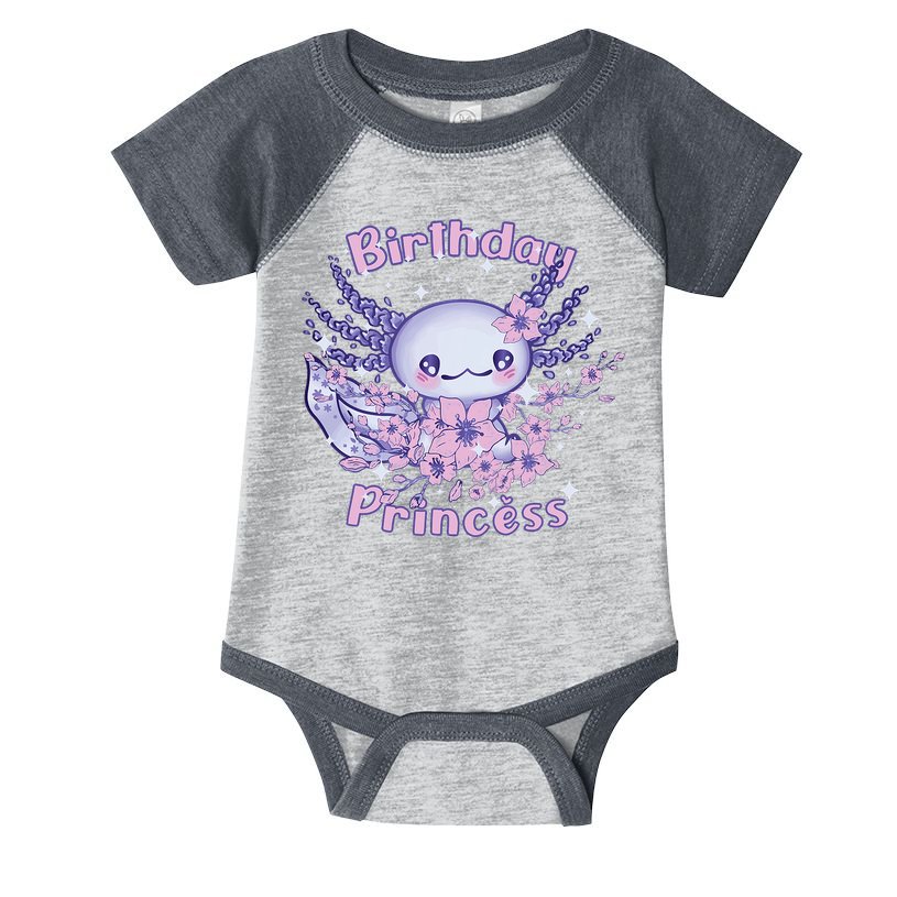 Birthday Princess And Axolotl Birthday Infant Baby Jersey Bodysuit