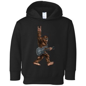 Bigfoot Playing A Dragon Guitar Rock On Sasquatch Big Foot Toddler Hoodie