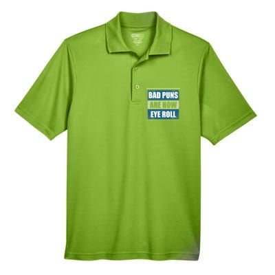 Bad Puns Are How Eye Roll Funny Father Daddy Dad Joke Cool Gift Men's Origin Performance Pique Polo