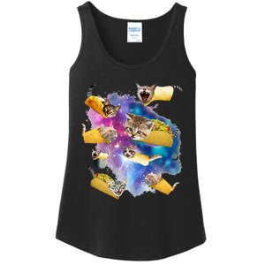 Burrito Pizza And Taco Cat In Space Tacocat Gift Idea Ladies Essential Tank