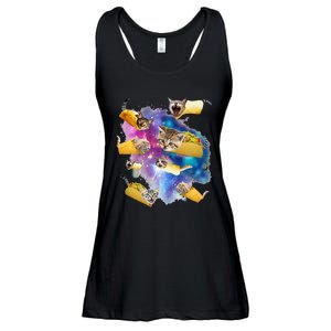 Burrito Pizza And Taco Cat In Space Tacocat Gift Idea Ladies Essential Flowy Tank