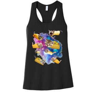 Burrito Pizza And Taco Cat In Space Tacocat Gift Idea Women's Racerback Tank