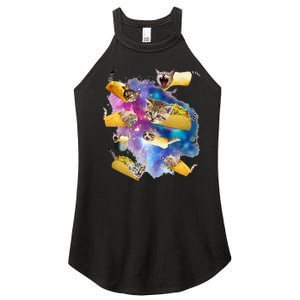 Burrito Pizza And Taco Cat In Space Tacocat Gift Idea Women's Perfect Tri Rocker Tank