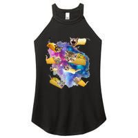 Burrito Pizza And Taco Cat In Space Tacocat Gift Idea Women's Perfect Tri Rocker Tank