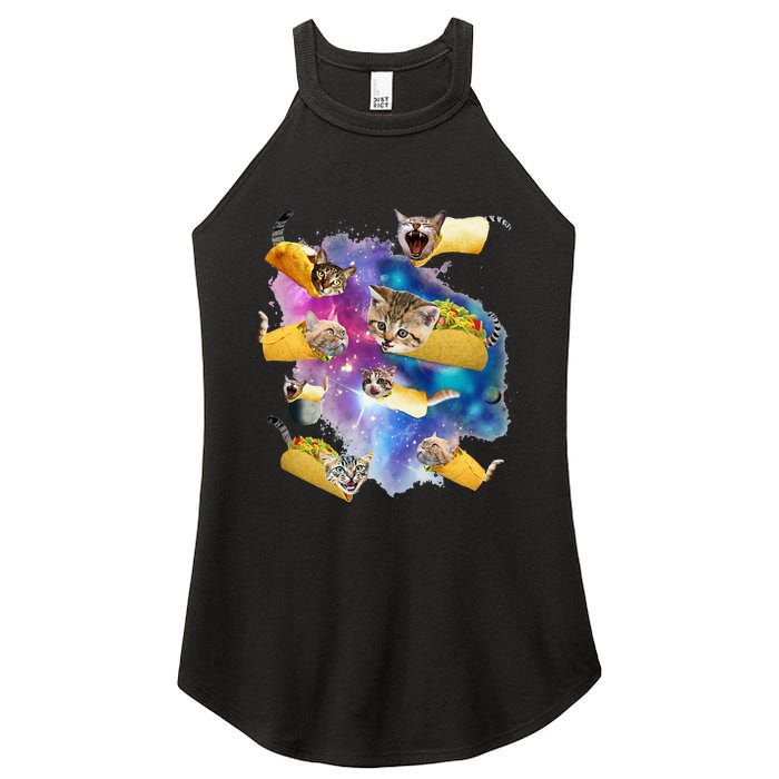 Burrito Pizza And Taco Cat In Space Tacocat Gift Idea Women's Perfect Tri Rocker Tank