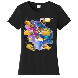 Burrito Pizza And Taco Cat In Space Tacocat Gift Idea Women's T-Shirt