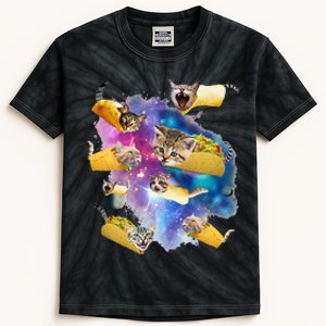 Burrito Pizza And Taco Cat In Space Tacocat Gift Idea Kids Tie-Dye T-Shirt