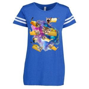 Burrito Pizza And Taco Cat In Space Tacocat Gift Idea Enza Ladies Jersey Football T-Shirt