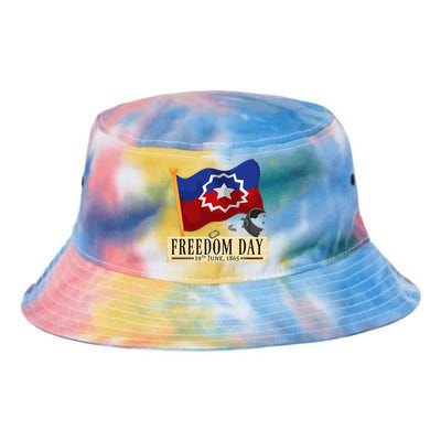 Black Proud African American for Juneteenth Flag Tie Dye Newport Bucket Hat