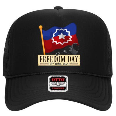 Black Proud African American for Juneteenth Flag High Crown Mesh Back Trucker Hat