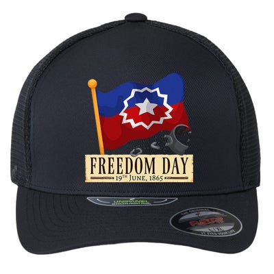 Black Proud African American for Juneteenth Flag Flexfit Unipanel Trucker Cap