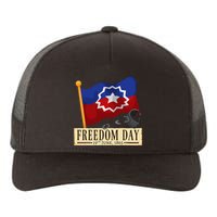 Black Proud African American for Juneteenth Flag Yupoong Adult 5-Panel Trucker Hat