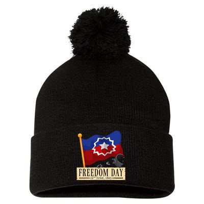 Black Proud African American for Juneteenth Flag Pom Pom 12in Knit Beanie