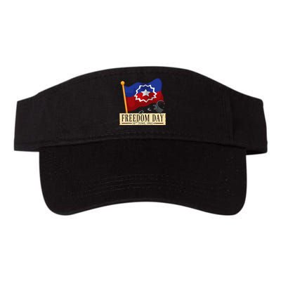 Black Proud African American for Juneteenth Flag Valucap Bio-Washed Visor