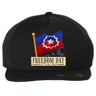 Black Proud African American for Juneteenth Flag Wool Snapback Cap