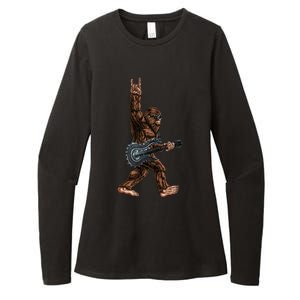 Bigfoot Playing A Dragon Guitar Rock On Sasquatch Big Foot Womens CVC Long Sleeve Shirt