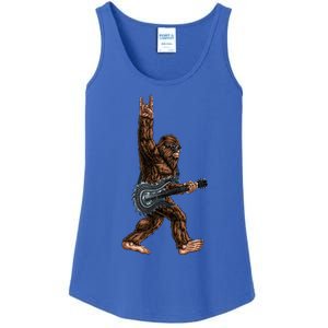 Bigfoot Playing A Dragon Guitar Rock On Sasquatch Big Foot Ladies Essential Tank