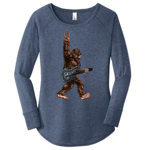 Bigfoot Playing A Dragon Guitar Rock On Sasquatch Big Foot Women's Perfect Tri Tunic Long Sleeve Shirt