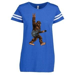 Bigfoot Playing A Dragon Guitar Rock On Sasquatch Big Foot Enza Ladies Jersey Football T-Shirt