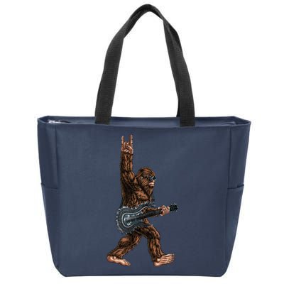 Bigfoot Playing A Dragon Guitar Rock On Sasquatch Big Foot Zip Tote Bag