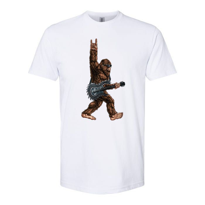 Bigfoot Playing A Dragon Guitar Rock On Sasquatch Big Foot Softstyle® CVC T-Shirt