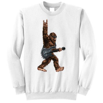 Bigfoot Playing A Dragon Guitar Rock On Sasquatch Big Foot Sweatshirt