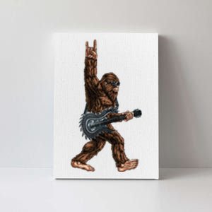 Bigfoot Playing A Dragon Guitar Rock On Sasquatch Big Foot Canvas