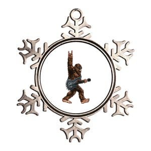 Bigfoot Playing A Dragon Guitar Rock On Sasquatch Big Foot Metallic Star Ornament