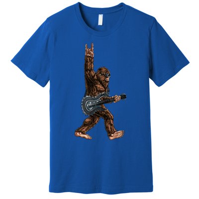 Bigfoot Playing A Dragon Guitar Rock On Sasquatch Premium T-Shirt