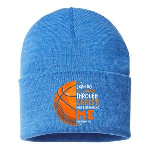 Basketball Player And Fans Funny For Dad Mom Gift Sustainable Knit Beanie